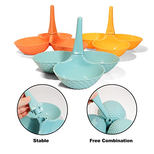 3 Compartment Serving Dishes| 3pcs Bowl Set For Entertaining |Relish Dish Tray For Fruits, Chips, Snack, Dessert Display