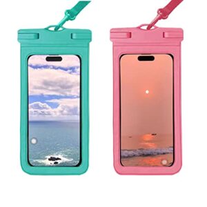 niutrip universal case waterproof phone pouch,dry cellphone bag compatible for iphone 13 12 11 pro max xs max xr x 8 7 6 se s,galaxy s22 ultra s21 s20 s10 s9,up to 7.0",pink and blue,2pack