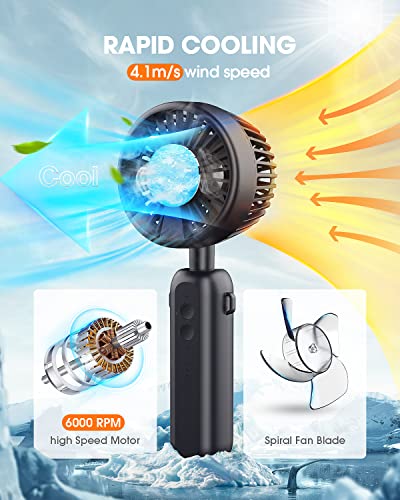 Mini Handheld Fan,New Semiconductor Refrigeration Hand Fan for Fast Cooling ,USB Rechargeable Fan Personal, Battery Operated 3 Speed Small Fan,Mini Size perfect for Kids,Home,Outdoor,Office,Travel