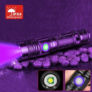 DARKBEAM UV 395nm Flashlight USB Rechargeable, Wood's lamp Black Light, Handheld Ultraviolet LED Portable with Clip, Resin Curing/Spot Scorpions/Fluorescer/Detector for Pet Dog Urine