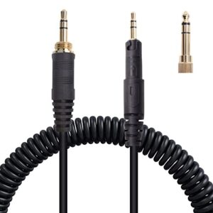 ath-m50x replacement cable, compatible with audio technica ath-m50x、ath-m40x、ath-m70x、ath-m60x coiled aux headphone extension cable with 6.35mm adapter(4ft extends to 10ft) (ath-m50x/m40x/m70x)