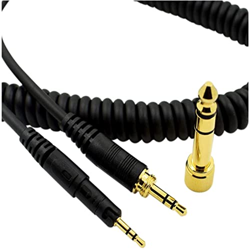 ATH-M50x Replacement Cable, Compatible with Audio Technica ATH-M50x、ATH-M40x、ATH-M70x、ATH-M60x Coiled AUX Headphone Extension Cable with 6.35mm Adapter(4ft extends to 10ft) (ATH-M50x/M40x/M70x)