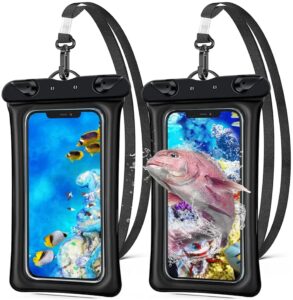 universal waterproof phone pouch,waterproof phone pouch compatible for iphone 13 12 11 pro max xs max xr x 8 7 samsung galaxy s10/s9 up to 7.0", ipx8 cell phone dry bag -2 black