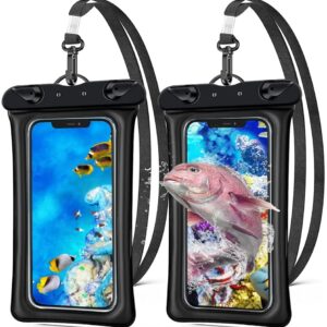 Universal Waterproof Phone Pouch,Waterproof Phone Pouch Compatible for iPhone 13 12 11 Pro Max XS Max XR X 8 7 Samsung Galaxy s10/s9 Up to 7.0", IPX8 Cell Phone Dry Bag -2 Black