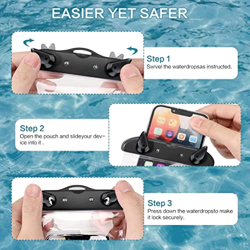 Universal Waterproof Phone Pouch,Waterproof Phone Pouch Compatible for iPhone 13 12 11 Pro Max XS Max XR X 8 7 Samsung Galaxy s10/s9 Up to 7.0", IPX8 Cell Phone Dry Bag -2 Black