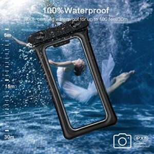 Universal Waterproof Phone Pouch,Waterproof Phone Pouch Compatible for iPhone 13 12 11 Pro Max XS Max XR X 8 7 Samsung Galaxy s10/s9 Up to 7.0", IPX8 Cell Phone Dry Bag -2 Black