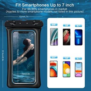 Universal Waterproof Phone Pouch,Waterproof Phone Pouch Compatible for iPhone 13 12 11 Pro Max XS Max XR X 8 7 Samsung Galaxy s10/s9 Up to 7.0", IPX8 Cell Phone Dry Bag -2 Black