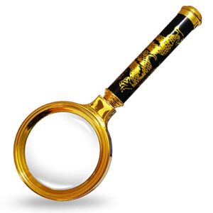 magnifying glass, 10x portable handheld magnifier for science, reading book, inspection coins, rocks, map