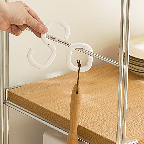 Poeland Multi-Purpose Hooks S Hanging Hooks Foldable Hanger for Kitchen, Wardrobe, Bathroom, Outdoor, 4 Pack