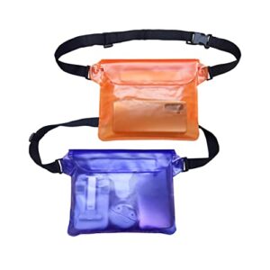 niutrip waterproof phone bag, waterproof pouch,universal dry bag, fanny pack with adjustable waist strap senstive screen touch for swimming, kayaking, boating, beach accessory, 2 pack