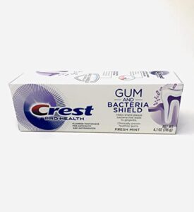 crest bacteria shield & gum anticavity fluoride toothpaste, 4.1 ounce (pack of 1)