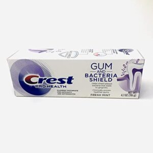 Crest Bacteria Shield & Gum Anticavity Fluoride Toothpaste, 4.1 Ounce (Pack of 1)