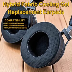 Virtuoso XT Cooling Gel Earpads - Compatible with Virtuoso RGB Wireless SE Headset, Hybrid Fabric Thicker Cooling Gel Replacement Earpads (Cooling Gel Black Fabric)