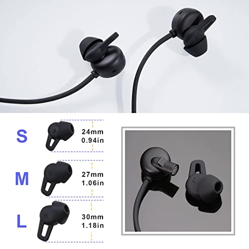 3 Pairs Earbuds Cover Soft Silicone Eartips Replacement in-Ear Tips Compatible with Huawei FreeLace Pro Earphones S M L 3 Sizes Black