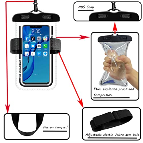 NIUTRIP Waterproof Phone Bags, Universal Cellphone Case, Waterproof Pouch with Waist Strap, Dry Bag with Adjustable Belt and Senstive Screen Touch for Swimming, Kayaking, Boating, Beach, 4 Pack