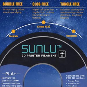 SUNLU PLA+ Filament 1.75mm 10KG PLA Plus 3D Printing Filament for 3D Printer & 3D Pens Tolerance Accuracy +/- 0.02 mm, 11x1KG (10 Colors)