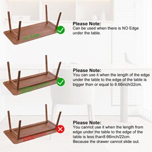 2 Pack Under Desk Drawer Organizer Slide Out, Self- adhesive Plastic Drawer Under Desk Storage Accessories & Workspace Organizers, Add a Drawer Under Table Storage for Office/ Classroom/ Home