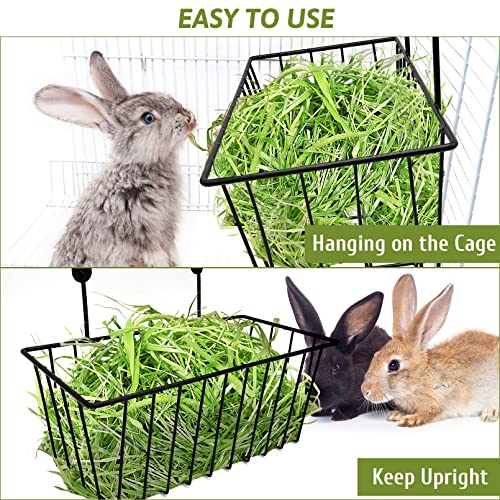 BNOSDM Rabbit Hay Feeder Bunny Hay Holder for Cage Hanging Guinea Pig Hay Rack Mental for Rabbits Bunnies Guinea Pig Chinchilla