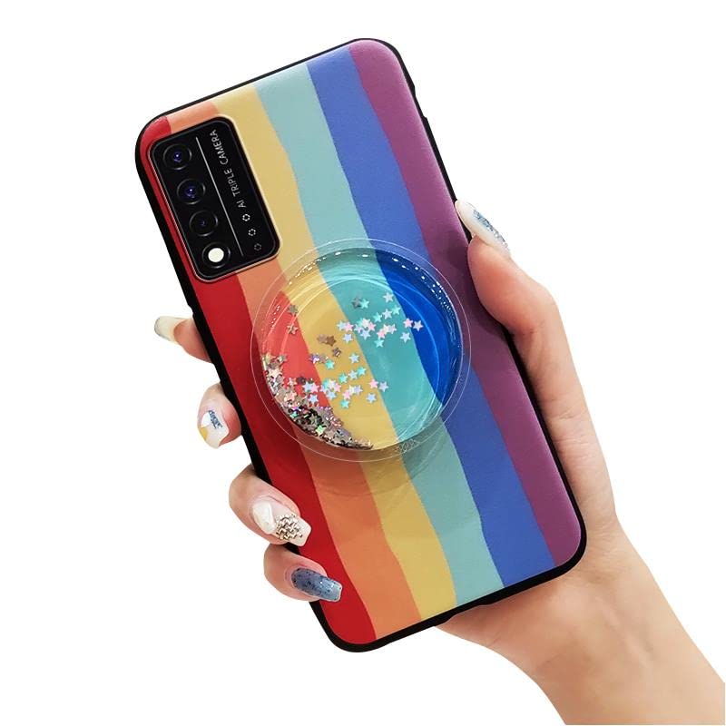 Back Cover Anti-dust Lulumi Phone Case for TCL T-Mobile Revvl V+ 5G/Revvl V Plus 5G, Shockproof Kickstand Fashion Design Anti-Knock Durable Protective Drift Sand TPU Cover Cute Cartoon Foothold, 3