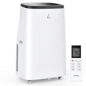 acekool portable air conditioner 14,000 btu 3-in-1 quiet ac unit with remote control, built-in dehumidifier, fan, auto, sleep modes, cools room up to 750 sq. ft, exhaust hose & window kit, 24h timer