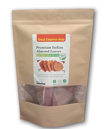 Pufa Great Emperor shop Premium Indian Almond Leaves Medium Catappa for Betta Fish & Shrimps|Best / Shrimp |Indian Almonds Naturally sourced Help Boost immunity 65g.