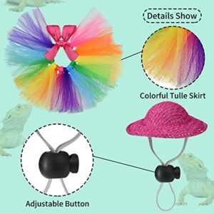 Vehomy Bearded Dragon Costume Bearded Dragon Hat for Lizards Bearded Dragon Tutu Skirt & Reptile Mini Deck Chair Small Pet Costume Outfits Clothes Photo Props for Lizards Geckos Hamsters Rats 3Pcs