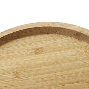 Bamboo Serving Platter, Round Wood Tray, Wooden Serving Tray, Fruit, Bread, Salad Plate, Charcuterie Serving Board (13.8 inch)