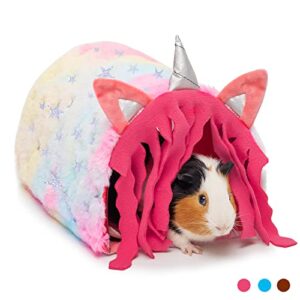 guinea pig hideout - fleece tunnel house cage accessories for rat hamster hedgehog chinchilla small animal - playing sleeping hunting resting washable tube bedding habitats