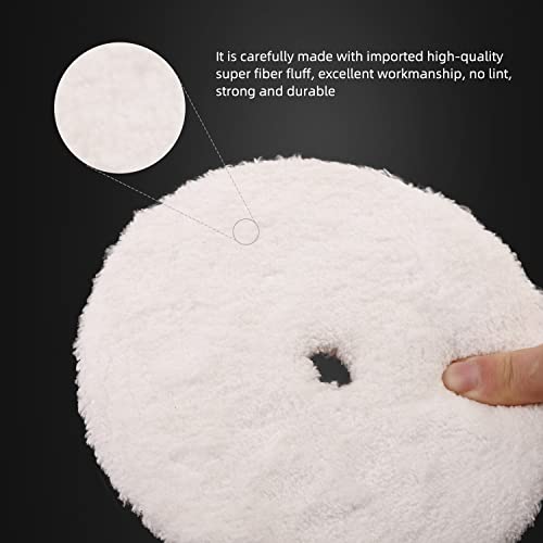 SPTA Microfiber Cutting Pads, Microfiber Finishing Pads 2Pcs 6Inch 150mm Microfiber Finishing Disc Soft Microfiber Wax Removal Pad for Dual Action Car Polisher Finishing Polishing Waxing -MPBFS6W-2