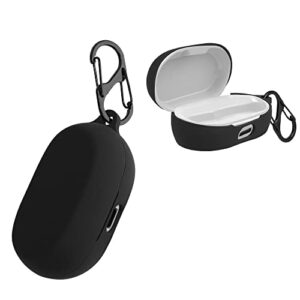 kwmobile case compatible with jabra elite 7 pro/elite 7 active case - silicone cover holder for earbuds - black