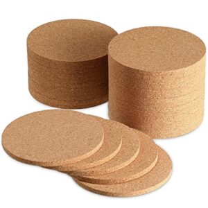 cork coaster for drink absorbent 4 inches tea or coffee coaster set round heat resistant bar coasters reusable table blank coasters gifts cork coasters for wine glass cup mug plant office (60 pcs)