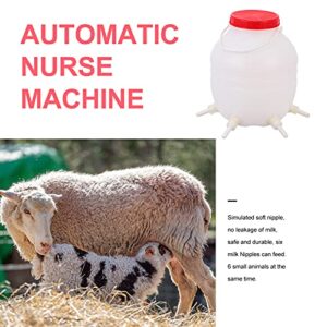 Tofficu Milk Feed Bucket Lamb Feeding Milk Bucket with Nipples Goat Sheep Calf Feeding Bucket 8L Animal Feeding Pot for Farm Lambs Piglets Dog Lamb Milk Bucket