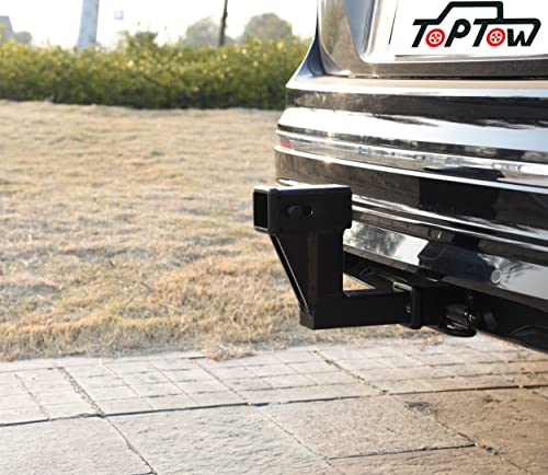 TOPTOW Trailer Hitch Extender Adapter 6" Riser/Drop, 2" Receiver, 2-in Shank, 10000lbs Capacity, with Black Hitch Lock…