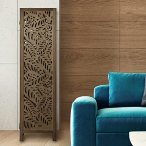 ECOMEX Room Dividers, 5.6 FT Tall Carved Room Dividers and Folding Privacy Screens, 4 Panel Wood Privacy Screen,Divide Space, Asian Style, Decorative Room(Brown)