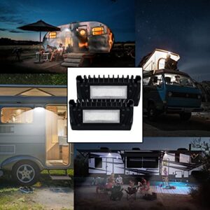 E RV LED Exterior Lights, 12V RV Porch Awning Light RVs Led Scene Lighting Fixture Replacement Kits for Trailers Campers Travel Towing Utility Vehicles