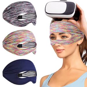 vr eye masks compatible with quest 2, face cover breathable sweat band for vr headset, 3 pcs in pack