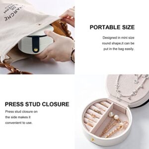 Travel Jewelry Box Small Jewelry Organizer Portable Jewelry Case for Ring Pendant Earring Necklace Bracelet Organizer Storage Holder Boxes (white)