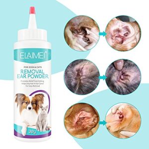 Removal Ear Powder for Pets, Dog Ear Cleaner, Removes Irritation, Itching and Infection, Reduce Ear Scratching and Head Shaking, Pets Ear Infection Treatment, Cleans & Remove Odors