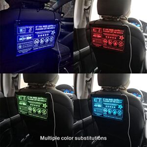 HEBANG LED acrylic USB Car Taxi Driver Tips Sign Car Taxi Driver 5 Stars Tipping Appreciated No smoking Wear a mask Tips HB-01