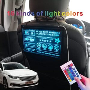 HEBANG LED acrylic USB Car Taxi Driver Tips Sign Car Taxi Driver 5 Stars Tipping Appreciated No smoking Wear a mask Tips HB-01