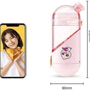 Love Storage Cup Heart Water Bottle-Shaped Cup Heart Shape Convertible Water Bottle, Plastic Portable Drinking Bottle for Girl Boy, Creative Frosted Water Sport Bottle, Rope Travel Cup Gift (Yellow)