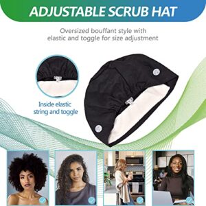 AIFHAAN 5 Pieces Working Hat with Buttons and Sweatband, Adjustable Bouffant Caps Unisex Women Men (5 Solid)