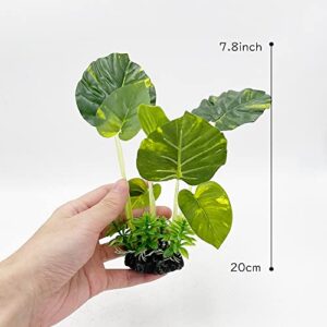 Smoothedo-Pets Aquarium Plants Fish Tank Decorations Plastic Artificial Plant Goldfish Waterscape Betta Fish Hides/Rest (Rainforest Leaf)