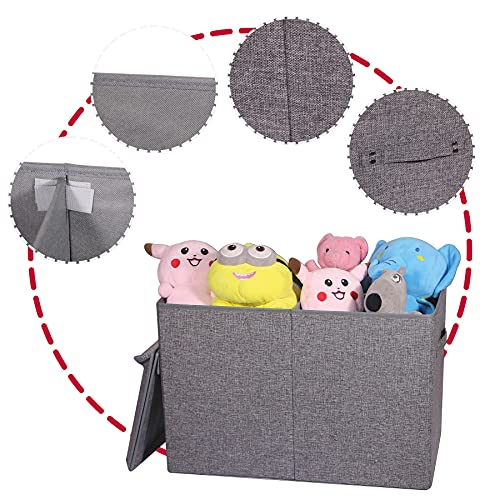 Set of 2 Collapsible Storage Bins with Lids Fabric Foldable Storage Boxes Organizer Containers Baskets Cube with Divider for Home Bedroom, Jumbo