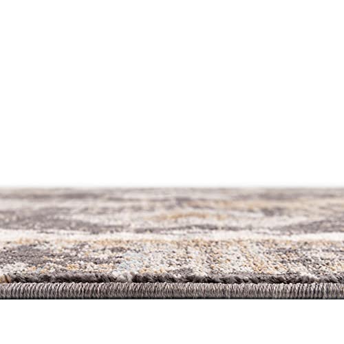 Unique Loom Eco Southwestern Collection Area Rug - Springdale (Round 3' 3" x 3' 3", Charcoal Gray/Ivory)