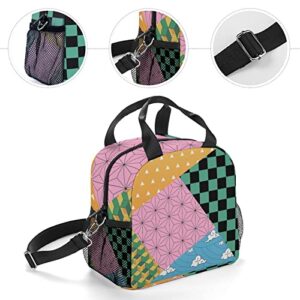 ZLCMMF Anime Reusable Lunch Bag Portable Lunch Box Insulated Tote Meal Bag for Women Men Work School Picnic