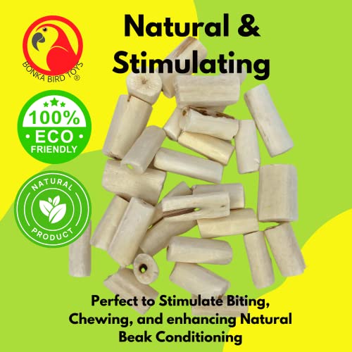 Bonka Bird Toys 3349 Pk24 Mini Sola Chip Play Foot Talon Craft Part Bird Toys Natural Chew Foraging Treat for Conures Cockatiels Parakeets and Other Similar Sized Birds