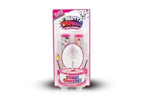 best party ever! confetti candle cake topper, shower your cake in edible confetti sprinkles, fun way to celebrate birthdays, parties and more, 2-pack, pink