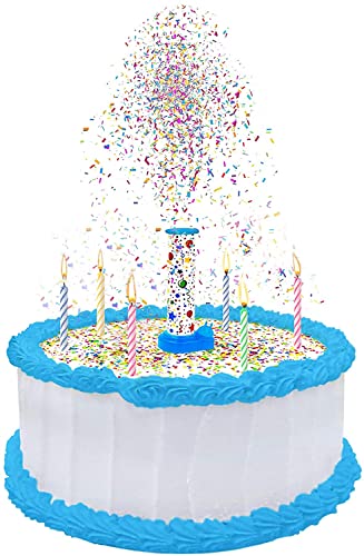 BEST PARTY EVER! Confetti Candle Cake Topper, Shower Your Cake in Edible Confetti Sprinkles, Fun Way to Celebrate Birthdays, Parties and More, 2-Pack, Pink