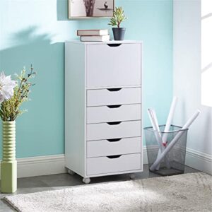 naomi home ultimate sewing & craft storage cabinet - 6 drawer organizer for arts, crafts, sewing supplies & more - white multipurpose cabinet with ample space - 6 drawer, white